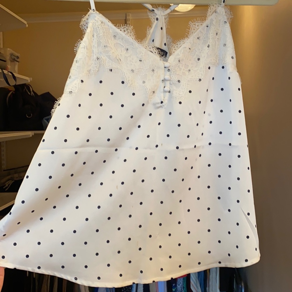 Abercrombie Polka Dot Lace Silky Tank